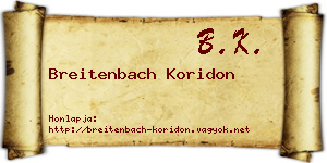Breitenbach Koridon névjegykártya